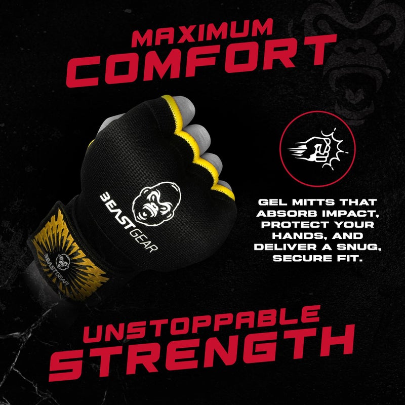 Beast Gear Hand Wraps for Boxing Gloves - Men & Women Inner Gel Quick Wraps for Combat Sports, MMA, and Martial Arts - Image 2